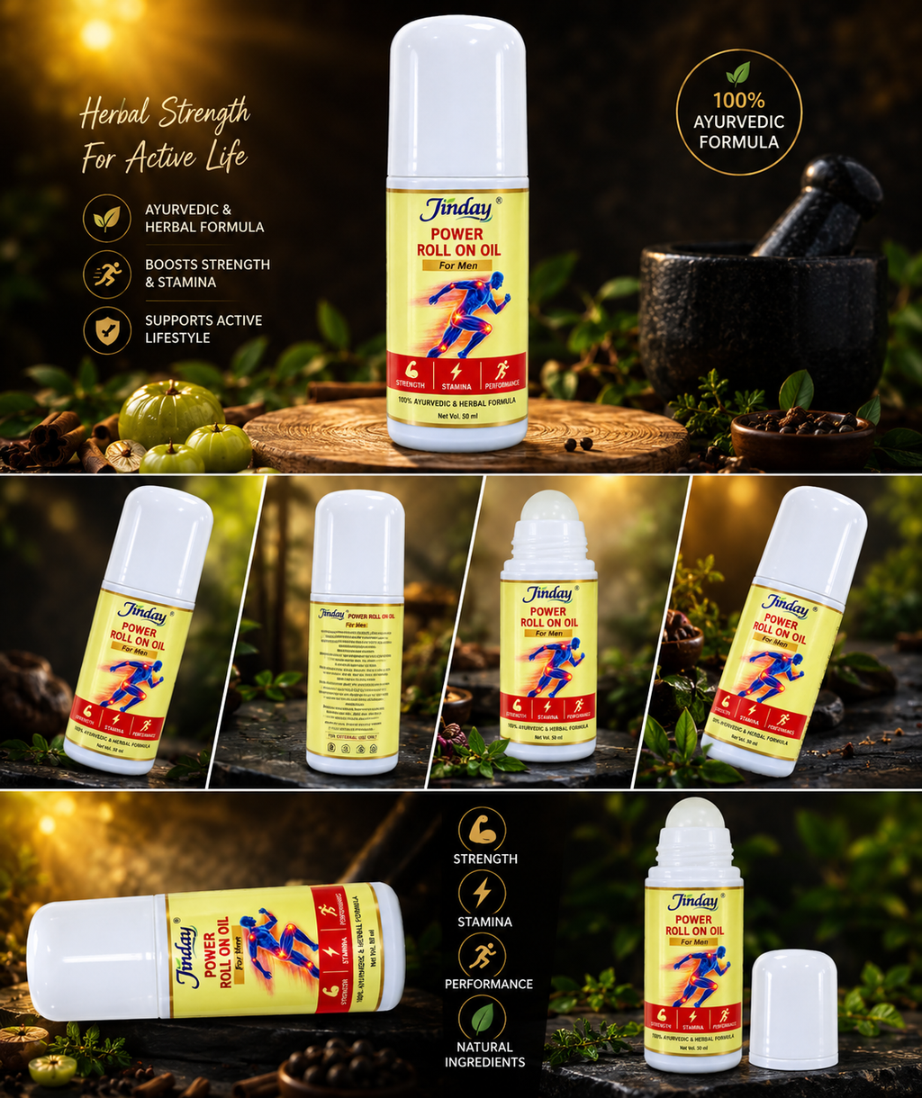 🌿 Power Roll On Oil – Herbal Pain &amp; Muscle Comfort Care 💪 Rs. 999.00